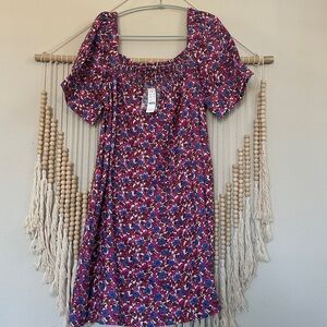 NWT J.Crew Afternoon Linen Dress in Berry Floral L